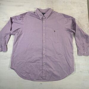 Polo Ralph Lauren Mens Classic Fit Oxford Shirt Purple XXL Big Long Sleeve